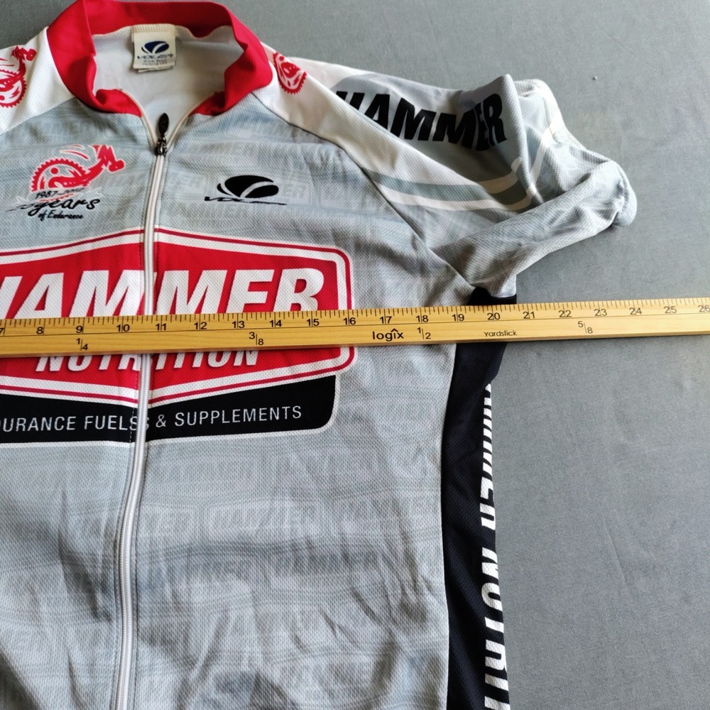 Voler Gray/Red XL‎ Hammer 25 Years Endurance 1/2 Zip Short Sleeve Cycling Jersey - Picture 10 of 11